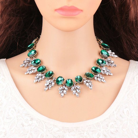 LA Fatima Women Green Necklace/Earring Set Jewelry - Picture 4 of 4